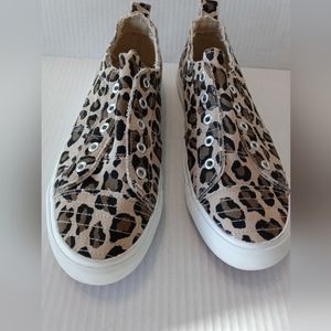 Corkys Women's Babalu Casual Slip-on Sneakers Leopard Size 10 Black/Brown
